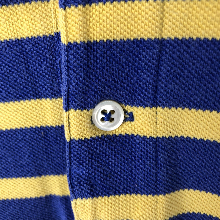 Ralph Lauren POLO by Ralph Lauren The big shirt, short sleeve, striped polo shirt, men's size L cotton blue type Vintage Second Hand