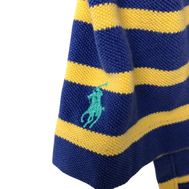 Ralph Lauren POLO by Ralph Lauren The big shirt, short sleeve, striped polo shirt, men's size L cotton blue type Vintage Second Hand