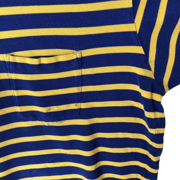 Ralph Lauren POLO by Ralph Lauren The big shirt, short sleeve, striped polo shirt, men's size L cotton blue type Vintage Second Hand