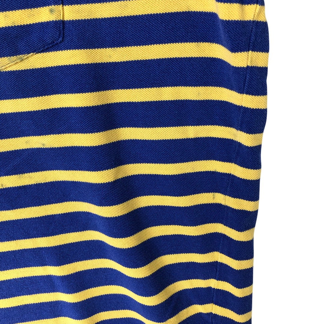 Ralph Lauren POLO by Ralph Lauren The big shirt, short sleeve, striped polo shirt, men's size L cotton blue type Vintage Second Hand