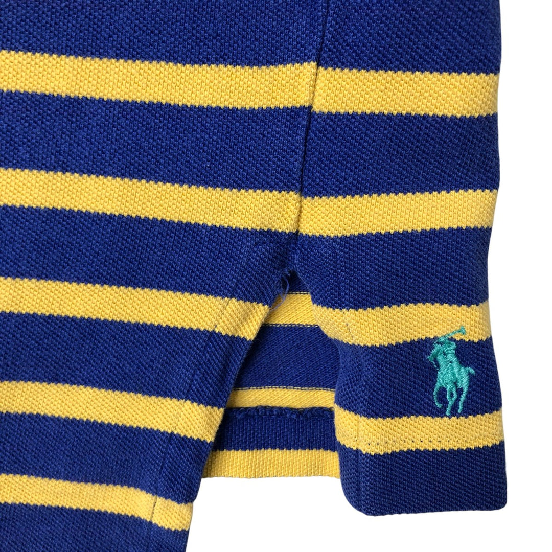 Ralph Lauren POLO by Ralph Lauren The big shirt, short sleeve, striped polo shirt, men's size L cotton blue type Vintage Second Hand