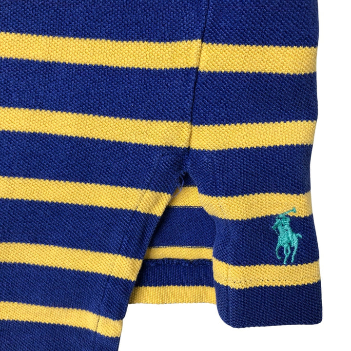 Ralph Lauren POLO by Ralph Lauren The big shirt, short sleeve, striped polo shirt, men's size L cotton blue type Vintage Second Hand