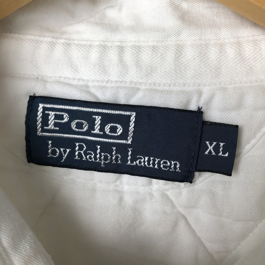 Ralph Lauren POLO by Ralph Lauren long sleeve rugby shirt, men's XL size cotton white type Vintage Second Hand