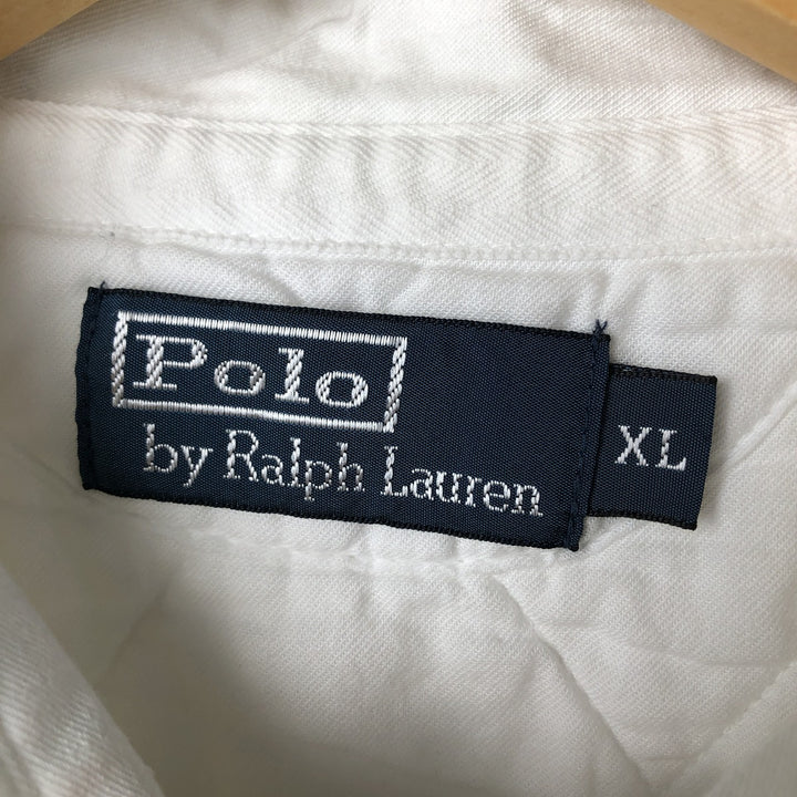 Ralph Lauren POLO by Ralph Lauren long sleeve rugby shirt, men's XL size cotton white type Vintage Second Hand