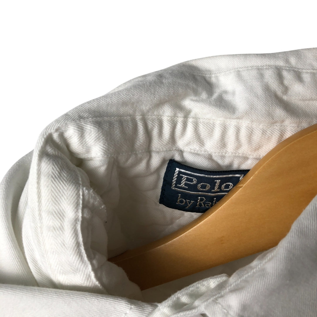 Ralph Lauren POLO by Ralph Lauren long sleeve rugby shirt, men's XL size cotton white type Vintage Second Hand