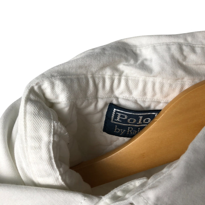 Ralph Lauren POLO by Ralph Lauren long sleeve rugby shirt, men's XL size cotton white type Vintage Second Hand