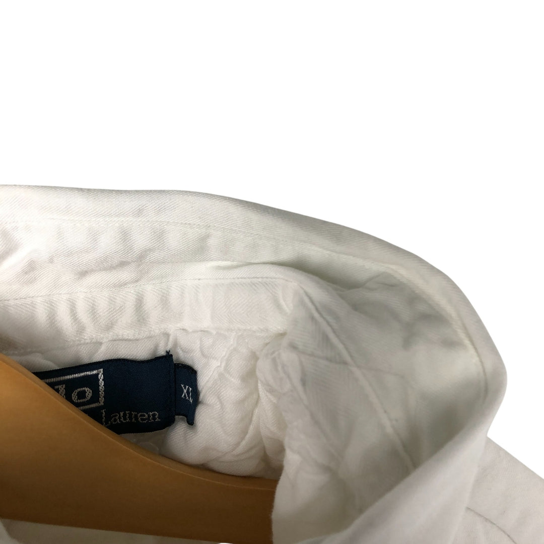 Ralph Lauren POLO by Ralph Lauren long sleeve rugby shirt, men's XL size cotton white type Vintage Second Hand