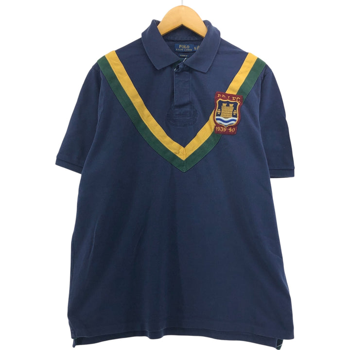 Ralph Lauren POLO RALPH LAUREN CLASSIC FIT short sleeve polo shirt men's XL equivalent cotton navy blue type Vintage Second Hand