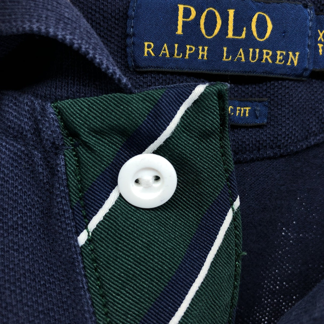 Ralph Lauren POLO RALPH LAUREN CLASSIC FIT short sleeve polo shirt men's XL equivalent cotton navy blue type Vintage Second Hand