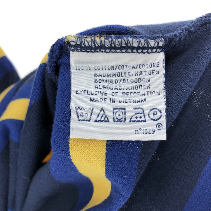 Ralph Lauren POLO by Ralph Lauren COSTOM FIT short sleeve striped polo shirt men's size L cotton navy blue type Vintage Second Hand