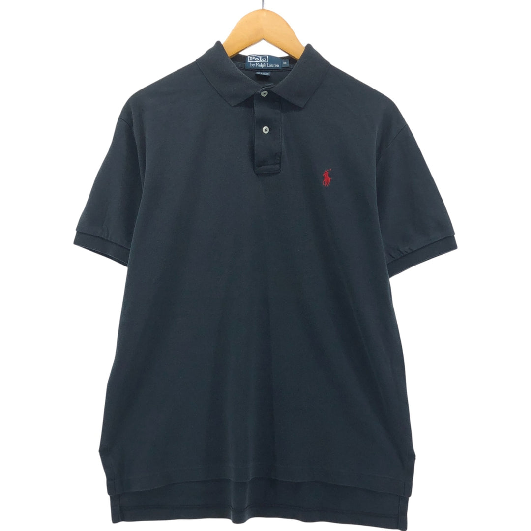 Ralph Lauren POLO by Ralph Lauren short sleeve polo shirt, men's size M cotton black type Vintage Second Hand
