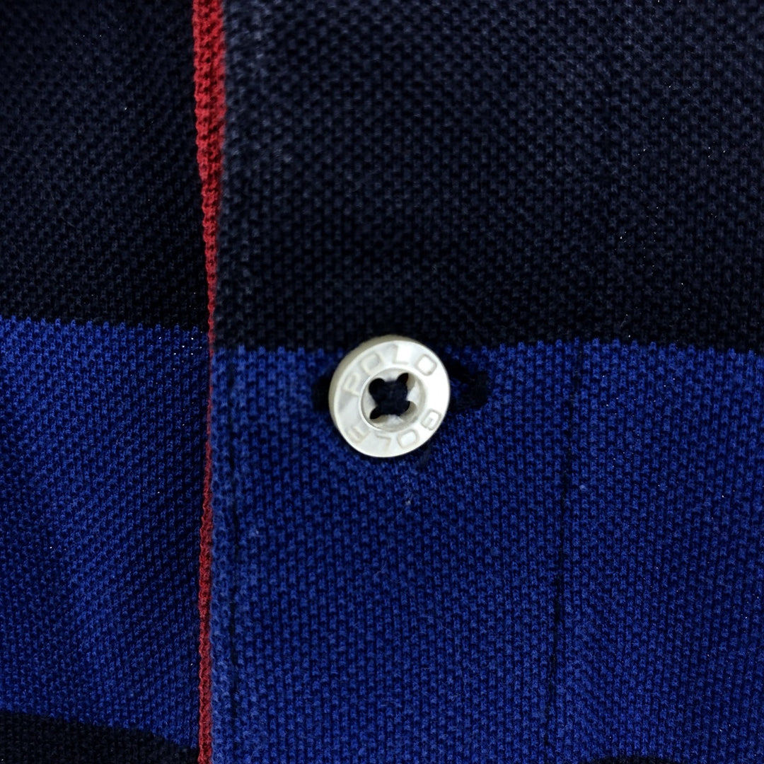 Ralph Lauren POLO GOLF Short Sleeve Striped Polo Shirt Men's XL Pima Cotton black type Vintage Second Hand