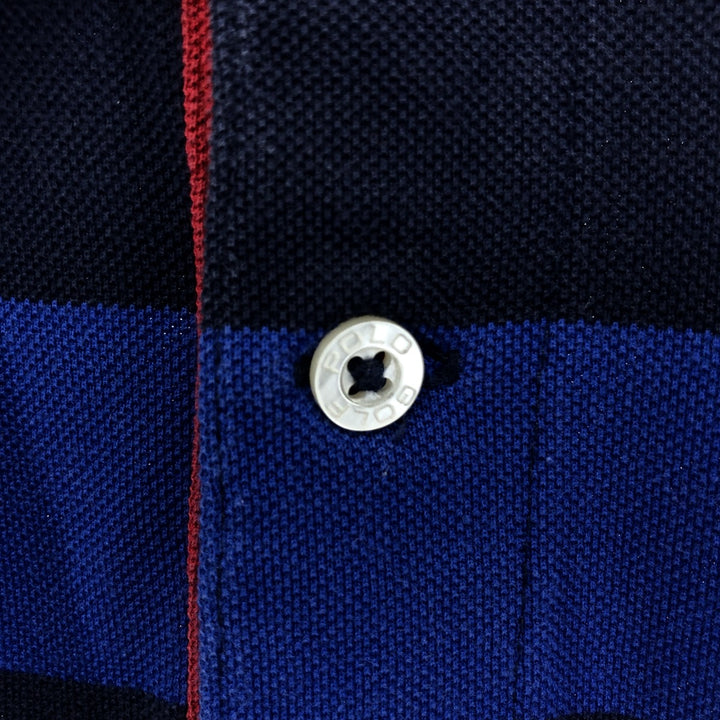 Ralph Lauren POLO GOLF Short Sleeve Striped Polo Shirt Men's XL Pima Cotton black type Vintage Second Hand
