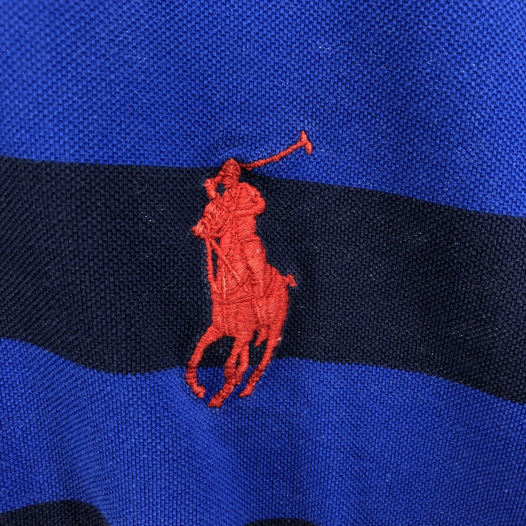 Ralph Lauren POLO GOLF Short Sleeve Striped Polo Shirt Men's XL Pima Cotton black type Vintage Second Hand
