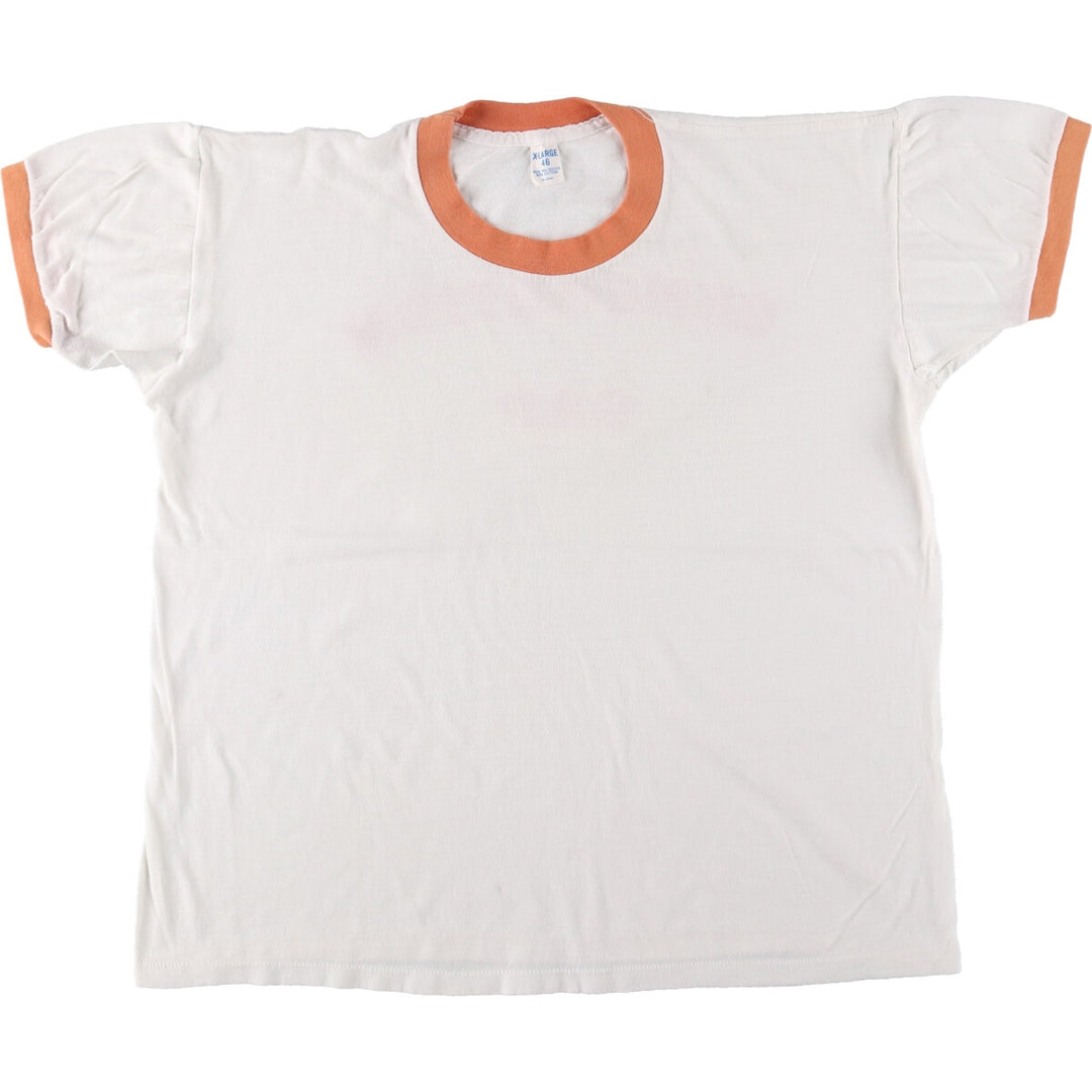 ~90'S Back Print Ringer T-Shirt Men's XL Vintage cotton white type Vintage Second Hand
