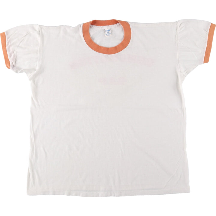 ~90'S Back Print Ringer T-Shirt Men's XL Vintage cotton white type Vintage Second Hand