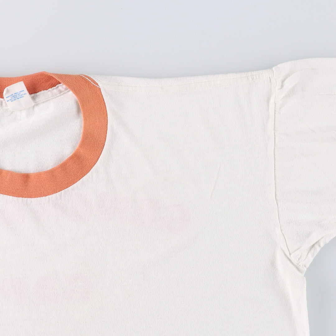 ~90'S Back Print Ringer T-Shirt Men's XL Vintage cotton white type Vintage Second Hand