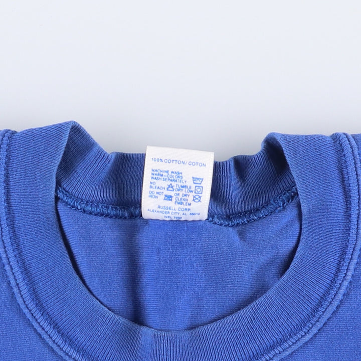90'S Russell Football T-shirt, Made in USA, Men's XL, Vintage cotton blue type Vintage Second Hand