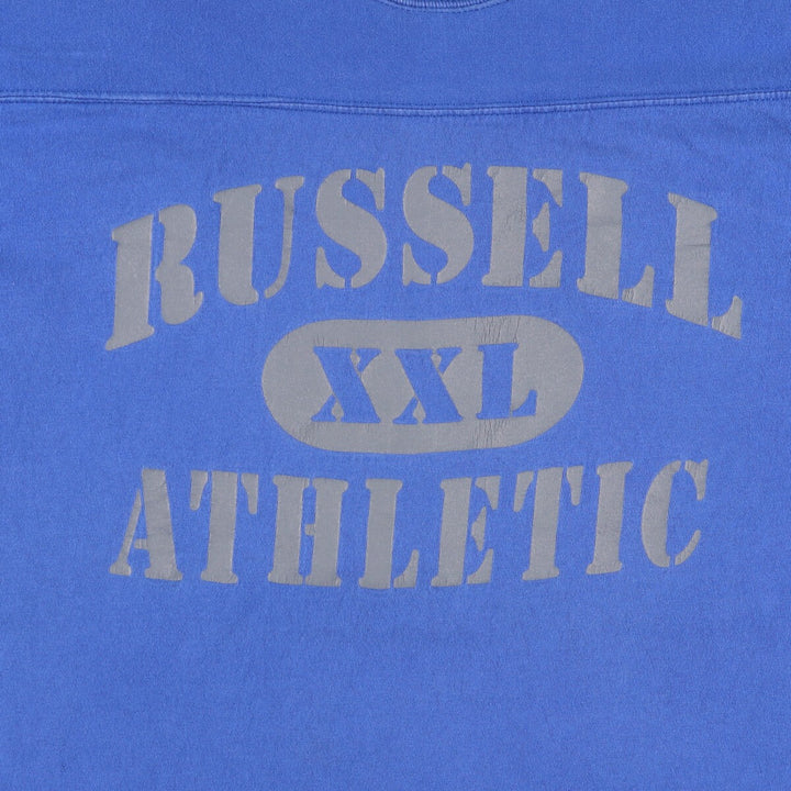 90'S Russell Football T-shirt, Made in USA, Men's XL, Vintage cotton blue type Vintage Second Hand