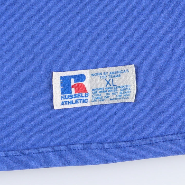 90'S Russell Football T-shirt, Made in USA, Men's XL, Vintage cotton blue type Vintage Second Hand
