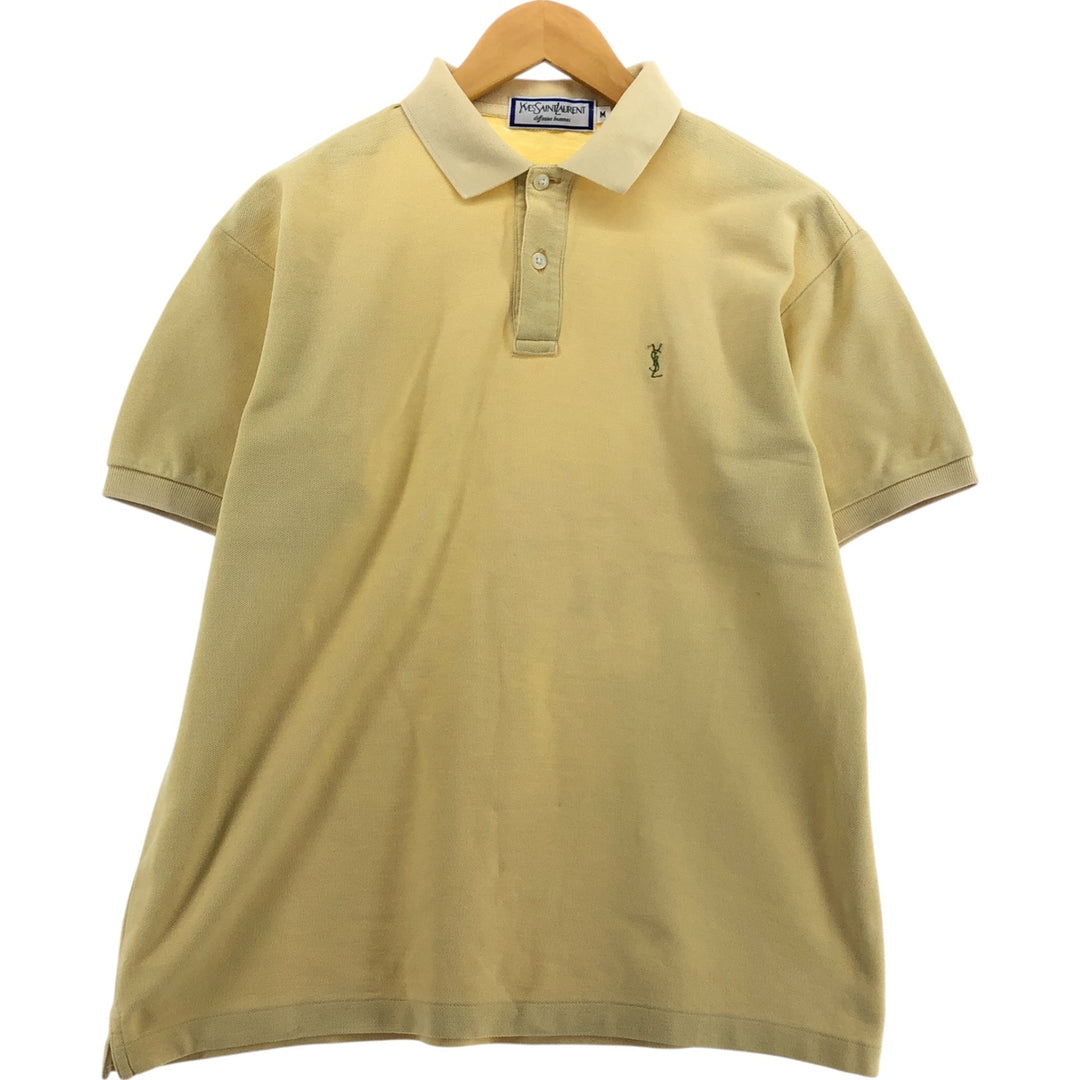 Yves Saint Laurent diffusion hommes short sleeve polo shirt men's M size cotton yellow type Vintage Second Hand