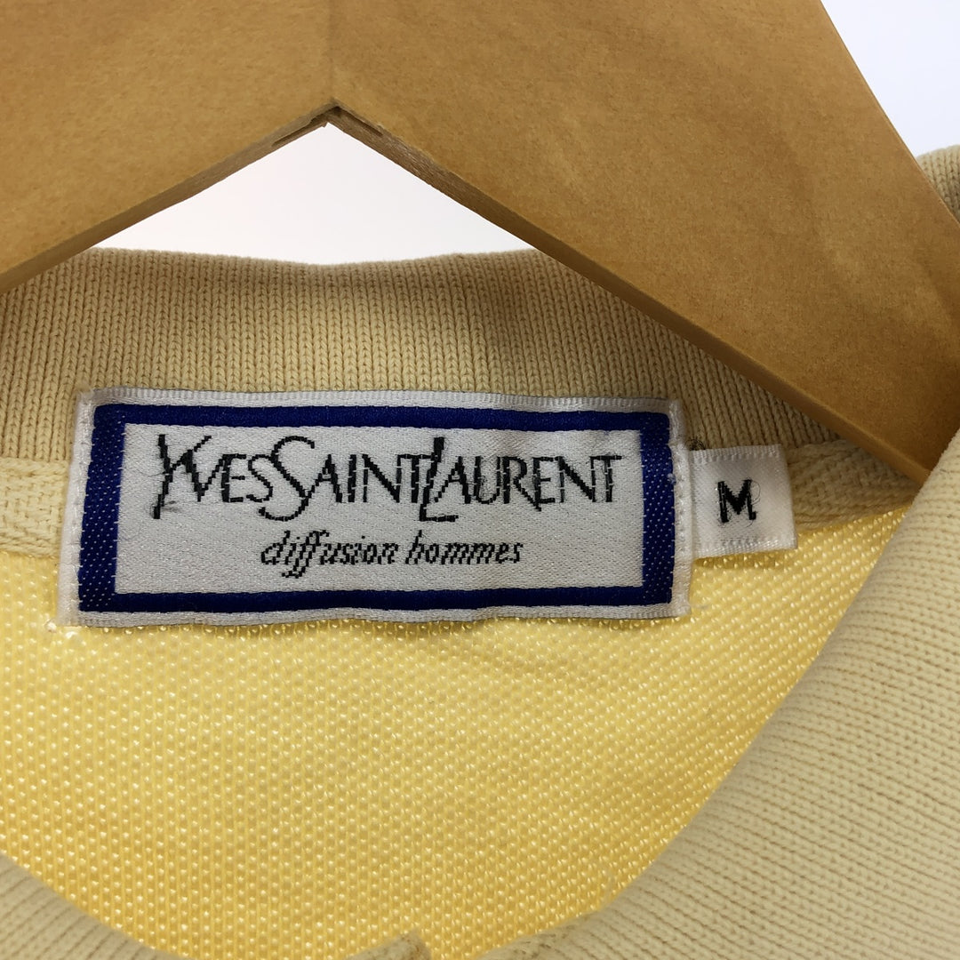 Yves Saint Laurent diffusion hommes short sleeve polo shirt men's M size cotton yellow type Vintage Second Hand