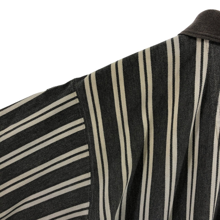 90'S Adidas EQUIPMENT Stripe Pattern Short Sleeve Rugby Shirt Men's L Size Vintage cotton gray type Vintage Second Hand