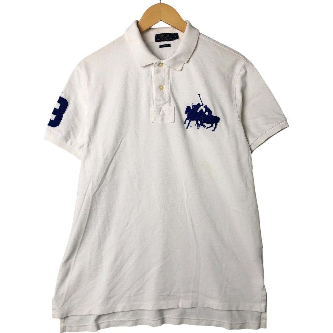 Ralph Lauren POLO RALPH LAUREN CUSTOM FIT short sleeve polo shirt men's XL equivalent cotton white type Vintage Second Hand