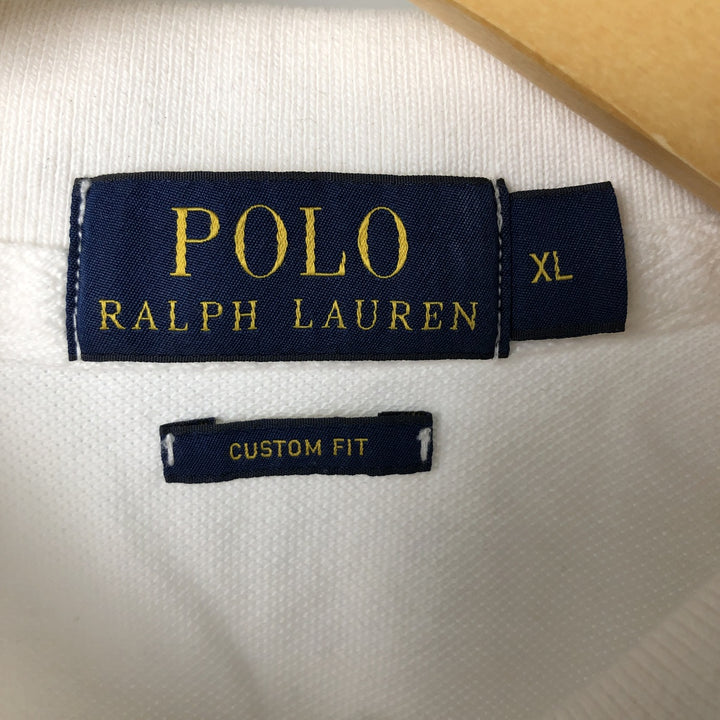 Ralph Lauren POLO RALPH LAUREN CUSTOM FIT short sleeve polo shirt men's XL equivalent cotton white type Vintage Second Hand