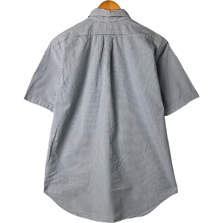 Ralph Lauren Classic Fit Seersucker Short Sleeve Button Down Striped Shirt Men's M cotton Blue type light blue Vintage Second Hand