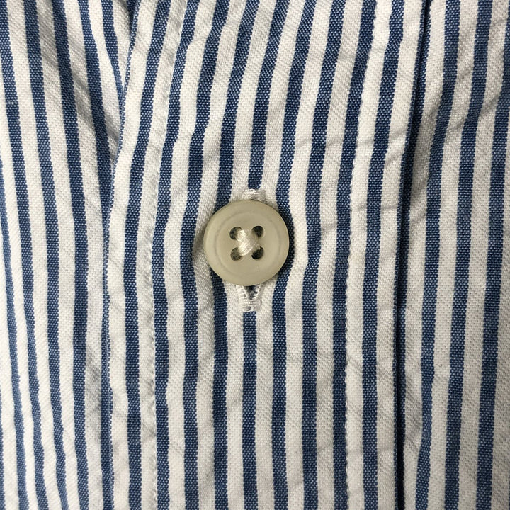 Ralph Lauren Classic Fit Seersucker Short Sleeve Button Down Striped Shirt Men's M cotton Blue type light blue Vintage Second Hand