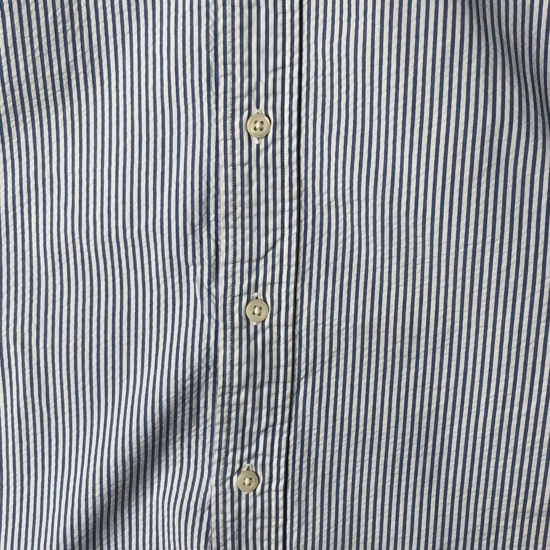 Ralph Lauren Classic Fit Seersucker Short Sleeve Button Down Striped Shirt Men's M cotton Blue type light blue Vintage Second Hand