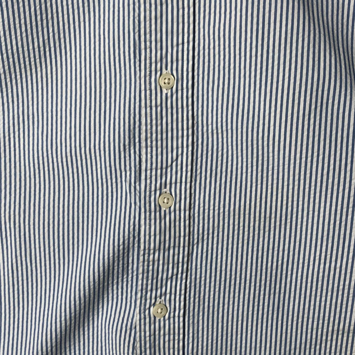 Ralph Lauren Classic Fit Seersucker Short Sleeve Button Down Striped Shirt Men's M cotton Blue type light blue Vintage Second Hand