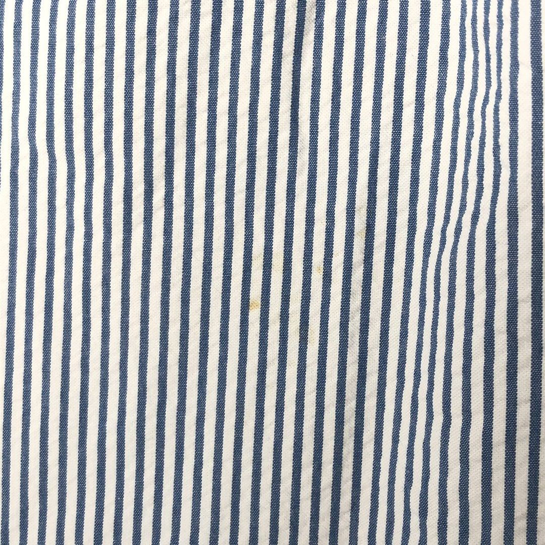 Ralph Lauren Classic Fit Seersucker Short Sleeve Button Down Striped Shirt Men's M cotton Blue type light blue Vintage Second Hand