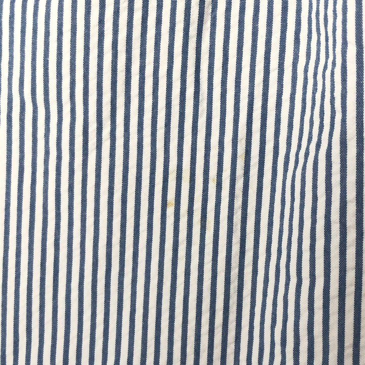 Ralph Lauren Classic Fit Seersucker Short Sleeve Button Down Striped Shirt Men's M cotton Blue type light blue Vintage Second Hand