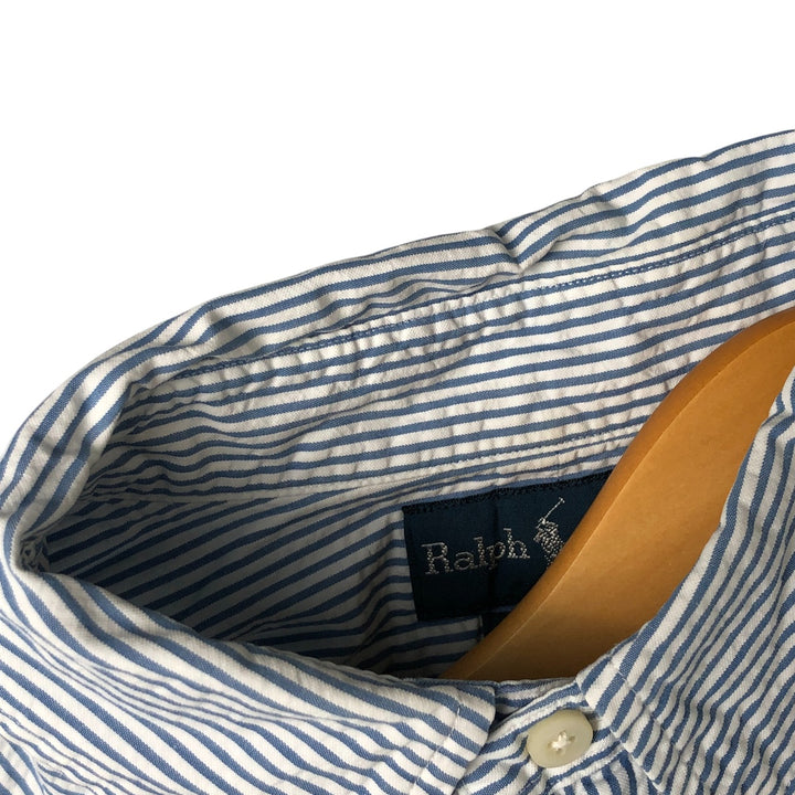 Ralph Lauren Classic Fit Seersucker Short Sleeve Button Down Striped Shirt Men's M cotton Blue type light blue Vintage Second Hand
