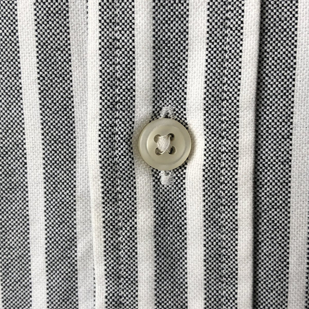 Ralph Lauren short sleeve button down striped shirt, men's size L cotton gray type Vintage Second Hand