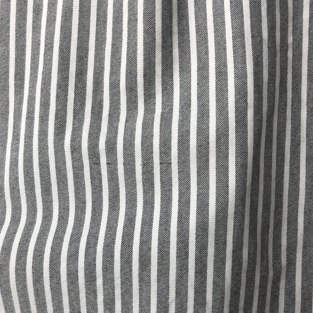 Ralph Lauren short sleeve button down striped shirt, men's size L cotton gray type Vintage Second Hand