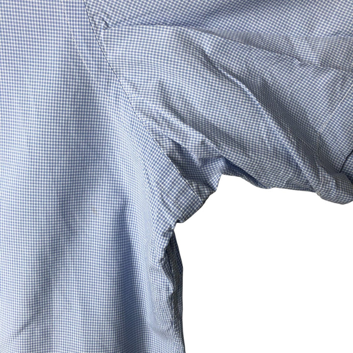 Ralph Lauren Classic Fit Gingham Check Short Sleeve Button Down Check Shirt Men's XL cotton Blue type light blue Vintage Second Hand