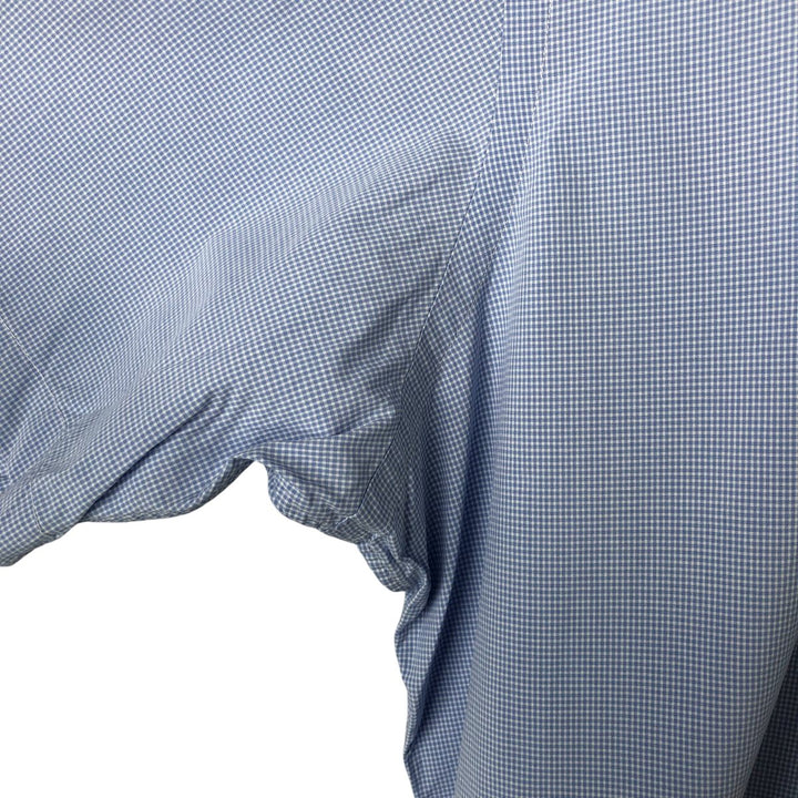Ralph Lauren Classic Fit Gingham Check Short Sleeve Button Down Check Shirt Men's XL cotton Blue type light blue Vintage Second Hand
