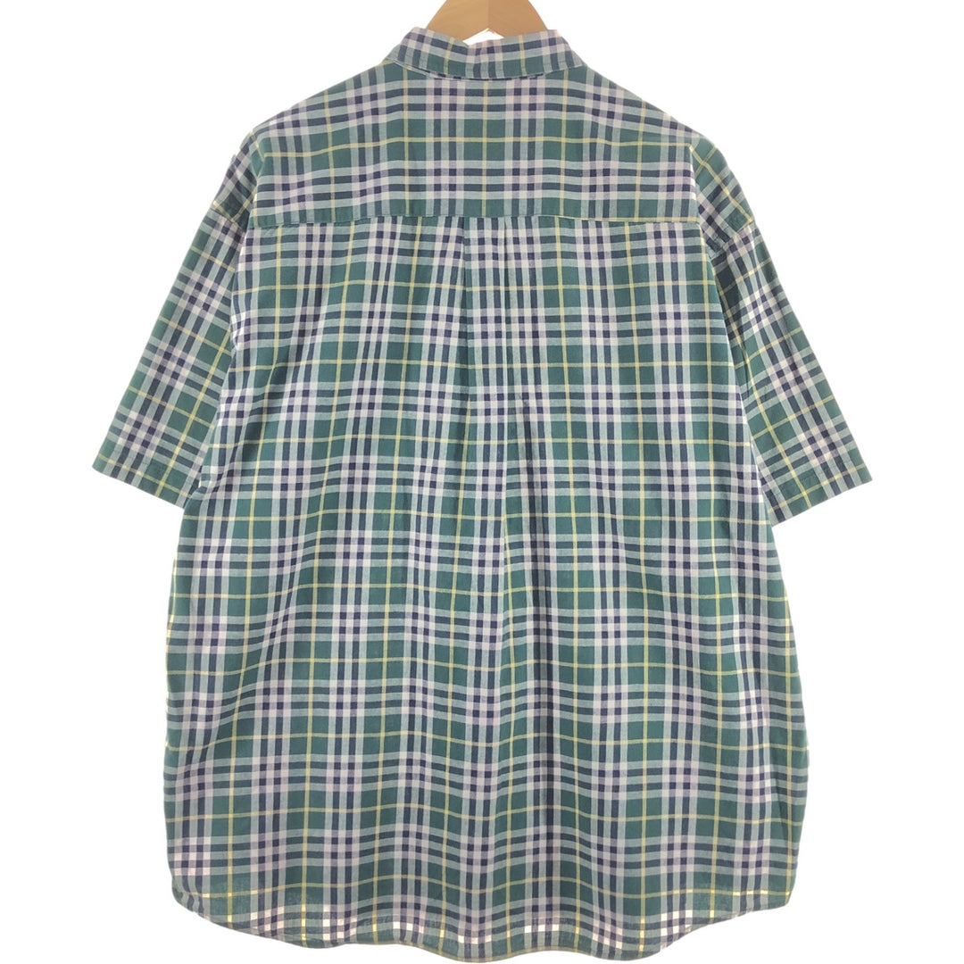 Eddie Bauer Long Sleeve Button-Down Check Shirt, Men's XL cotton green type Vintage Second Hand
