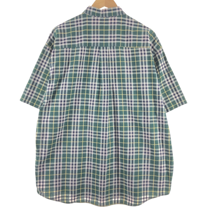 Eddie Bauer Long Sleeve Button-Down Check Shirt, Men's XL cotton green type Vintage Second Hand