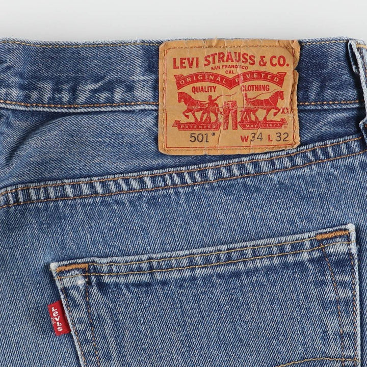 Levi's 501 straight denim pants for men, size W35 cotton blue type Vintage Second Hand