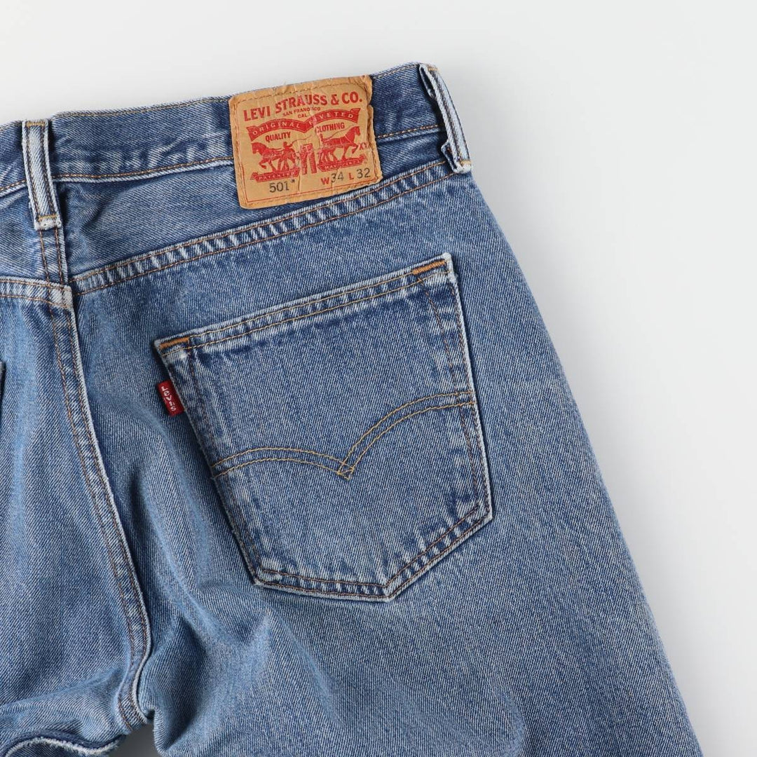 Levi's 501 straight denim pants for men, size W35 cotton blue type Vintage Second Hand