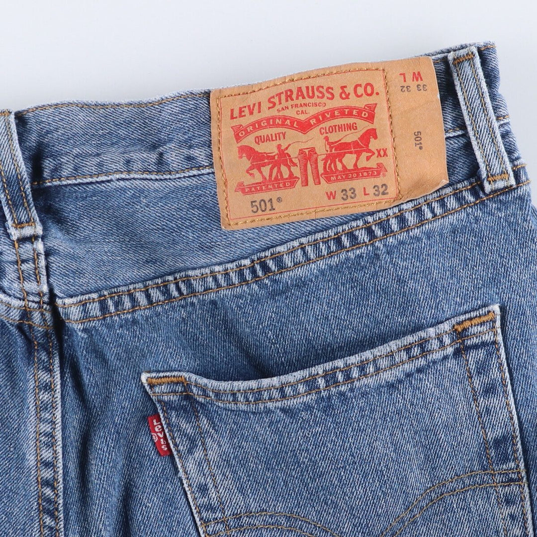 Levi's 501 straight denim pants for men, size W34 cotton blue type Vintage Second Hand