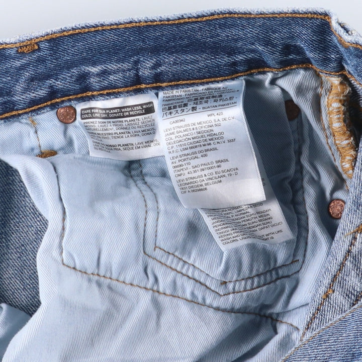Levi's 501 straight denim pants for men, size W34 cotton blue type Vintage Second Hand