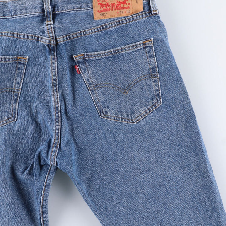 Levi's 501 straight denim pants for men, size W34 cotton blue type Vintage Second Hand