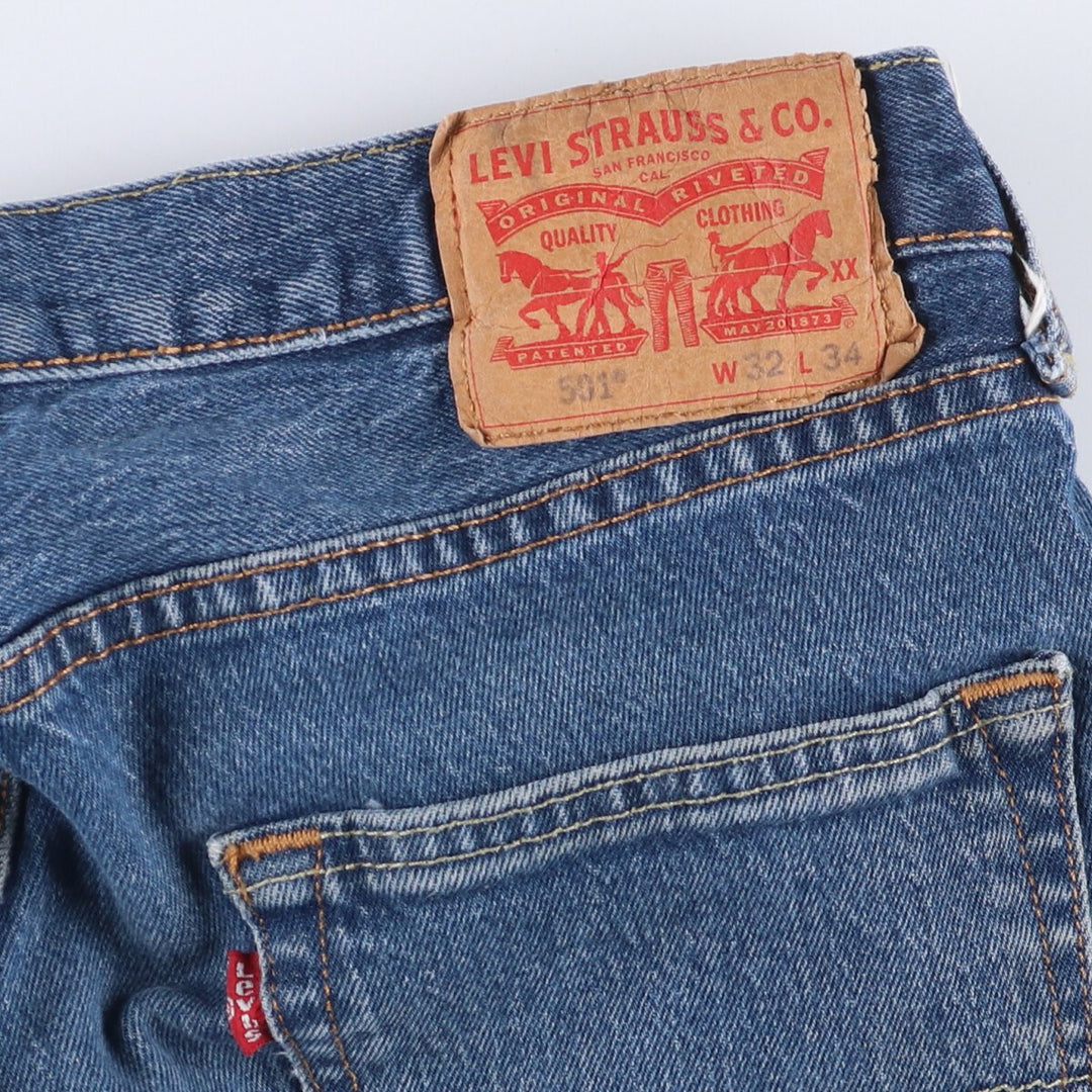 Levi's 501 straight denim pants for men, size W32 cotton blue type Vintage Second Hand