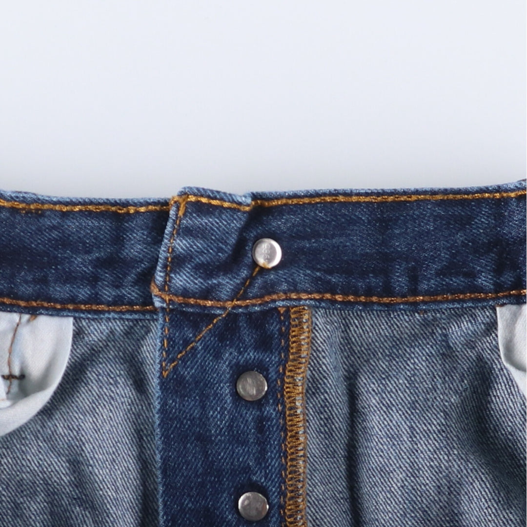 Dark navy blue Levi's 501 straight denim pants for men, equivalent to w36 cotton blue type Vintage Second Hand