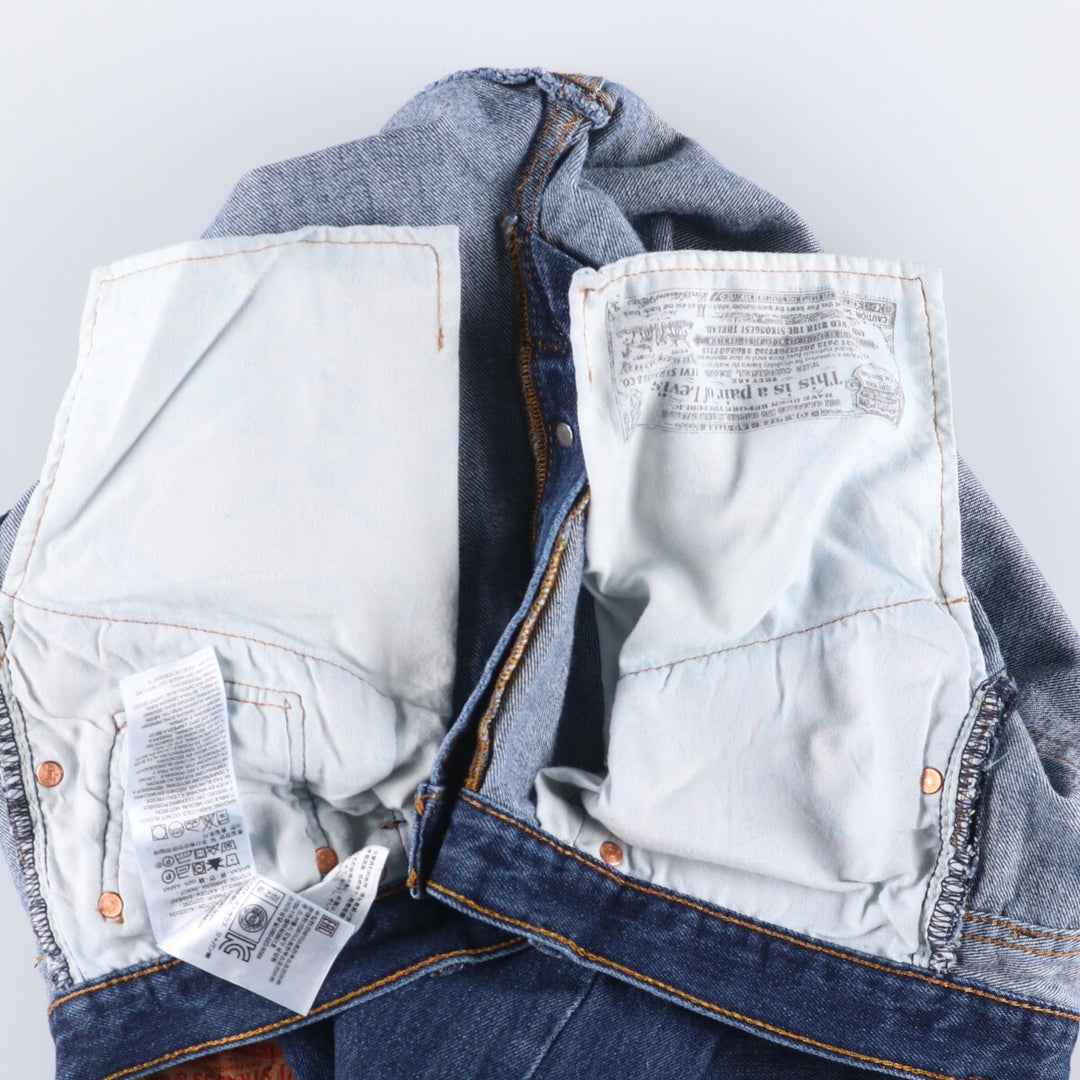 Dark navy blue Levi's 501 straight denim pants for men, equivalent to w36 cotton blue type Vintage Second Hand